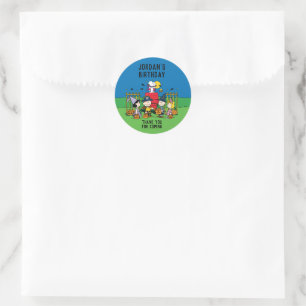 Charlie Brown and Gang Halloween Birthday Party Classic Round Sticker