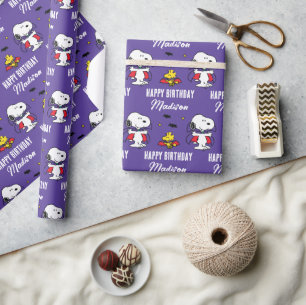 Charlie Brown and Gang Halloween Birthday Wrapping Paper