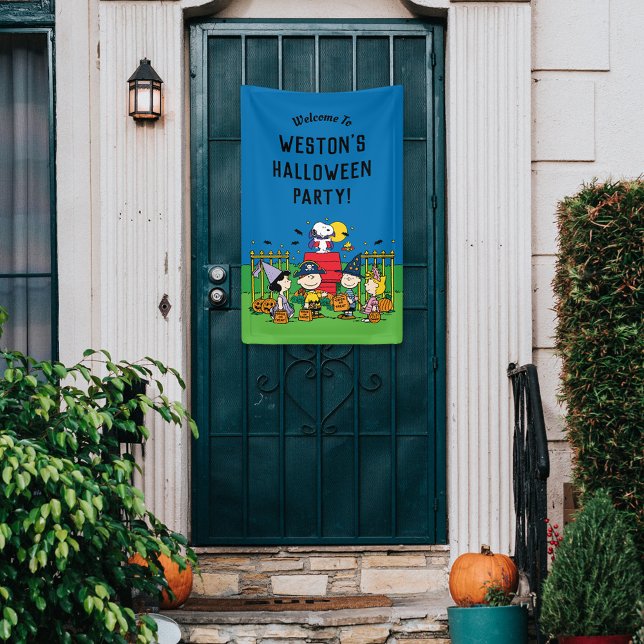 Charlie Brown and Gang Halloween Party Banner (Banner on door)