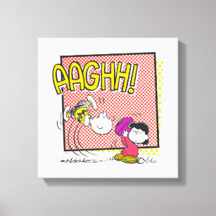 Charlie Brown and Lucy Football Comic Graphic Canvas Print