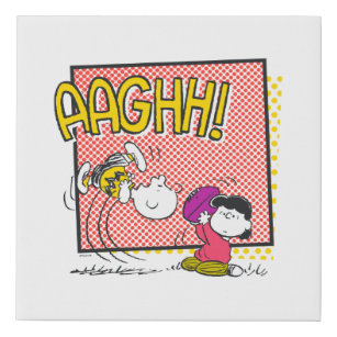 Charlie Brown and Lucy Football Comic Graphic Faux Canvas Print