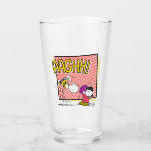 Charlie Brown and Lucy Football Comic Graphic Glass