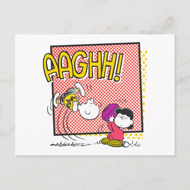 Charlie Brown and Lucy Football Comic Graphic Postcard (Front)