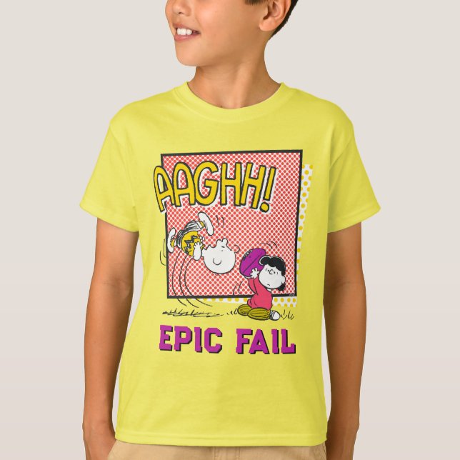 Charlie Brown and Lucy Football Comic Graphic T-Shirt (Front)