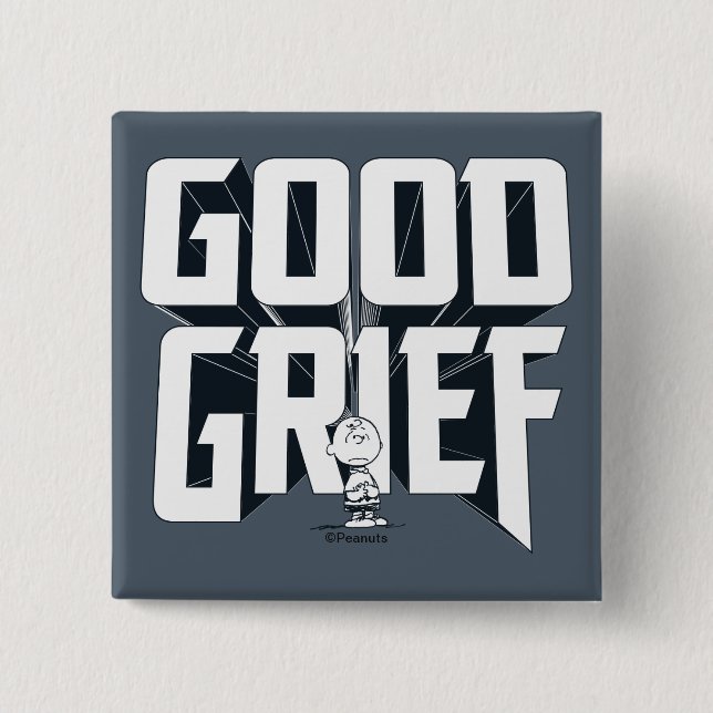 Charlie Brown "Good Grief" Rock Band Tee Graphic 15 Cm Square Badge (Front)