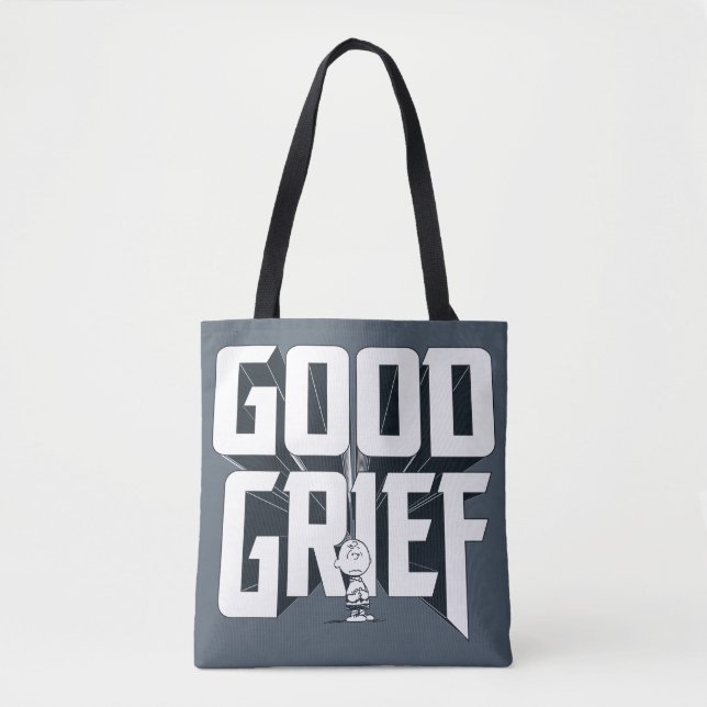 Charlie Brown "Good Grief" Rock Band Tee Graphic Tote Bag (Front)