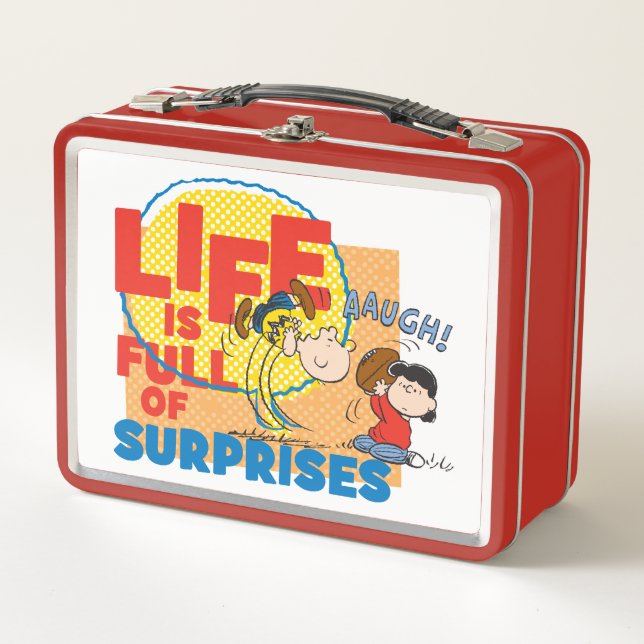 Charlie Brown & Lucy - Life is Full of Surprises Metal Lunch Box (Front)