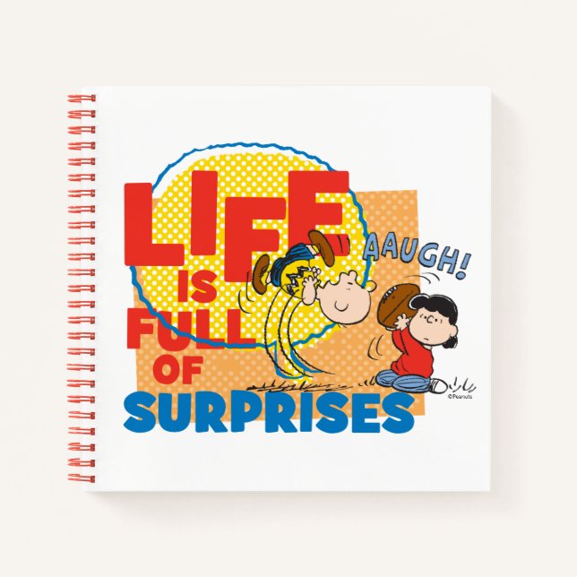 Charlie Brown & Lucy - Life is Full of Surprises Notebook (Front)