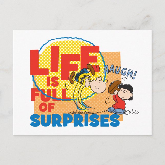 Charlie Brown & Lucy - Life is Full of Surprises Postcard (Front)