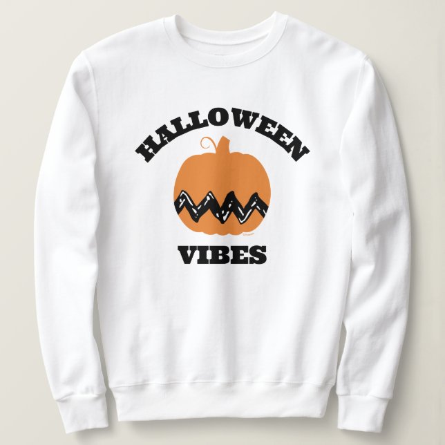 Charlie Brown Orange Pumpkin | Halloween Vibes Sweatshirt (Design Front)