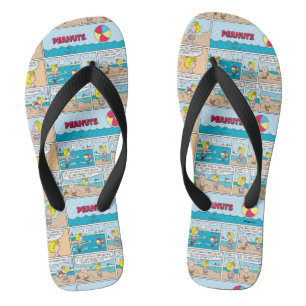 Charlie Brown & Sally At The Beach Jandals