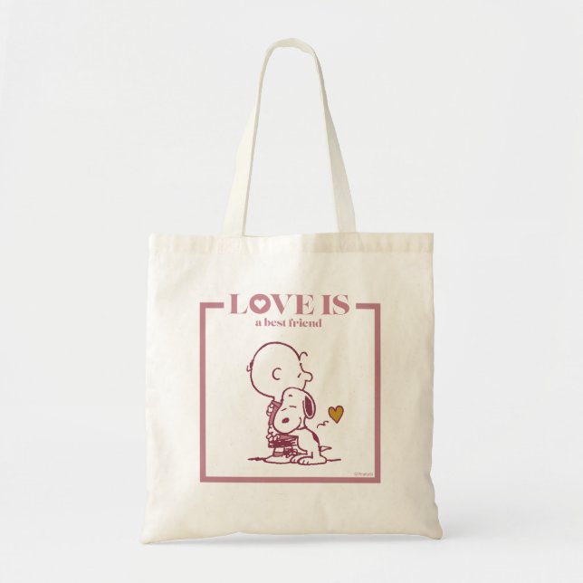 Charlie Brown & Snoopy - Love is a Best Friend Tote Bag (Front)