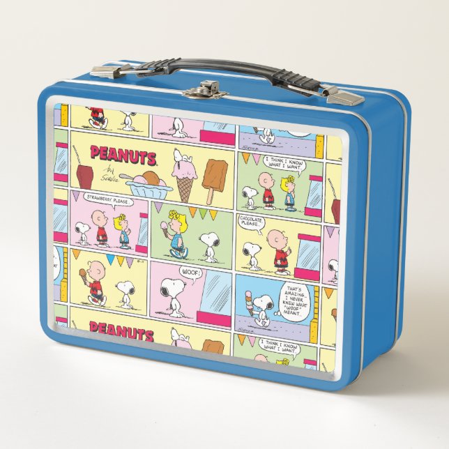 Charlie Brown, Snoopy & Sally | Ice Cream Metal Lunch Box (Front)