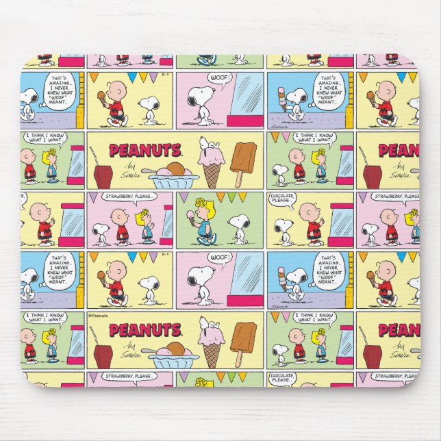 Charlie Brown, Snoopy & Sally | Ice Cream Mouse Pad (Front)
