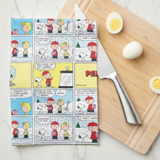 Charlie Brown | Snow Globe Tea Towel (Quarter Fold)