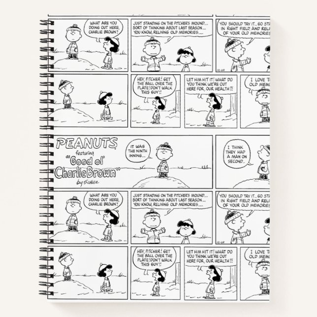 Charlie Brown's Memories At The Pitcher's Mound Notebook (Front)