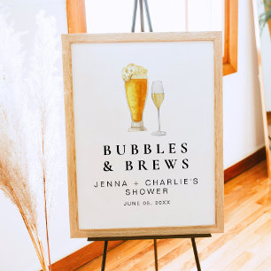 CHARLIE Bubbles & Brews Couples Shower Welcome Poster