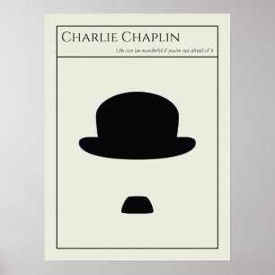 Charlie Chaplin Minimalist Abstract Art Design Poster