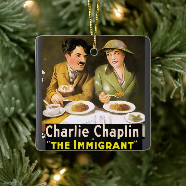 Charlie Chaplin/The Immigrant Ceramic Ornament (Tree)