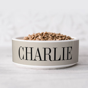 Charlie Classic Name Monogram   Beige Bowl
