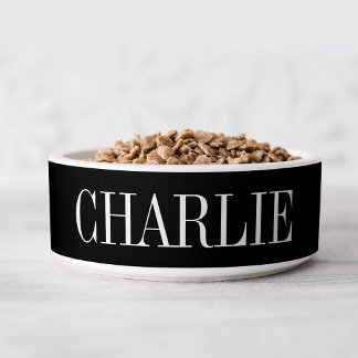 Charlie Classic Name Monogram | Black Bowl
