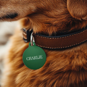 Charlie Classic Name Monogram   Green Pet Tag
