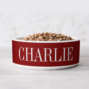 Charlie Classic Name Monogram   Red Bowl