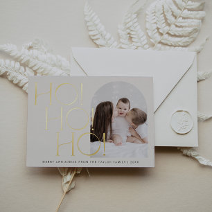 CHARLIE Cream Gold Foil Ho Ho Ho Photo Christmas