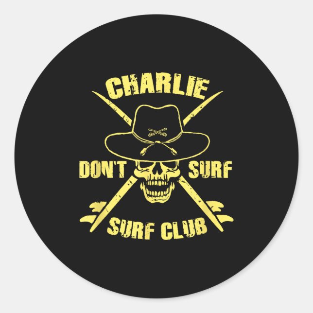Charlie Don't Surf  Classic Round Sticker (Front)