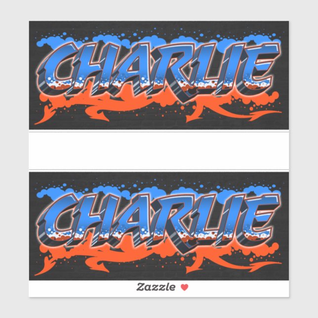 Charlie First Name Graffiti Sticker (Sheet)