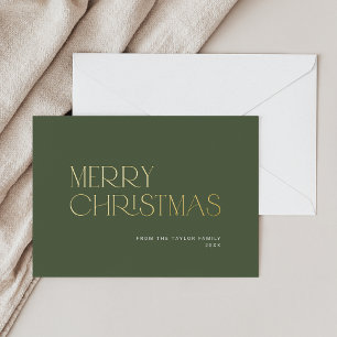 CHARLIE Green Foil Simple Family Merry Christmas