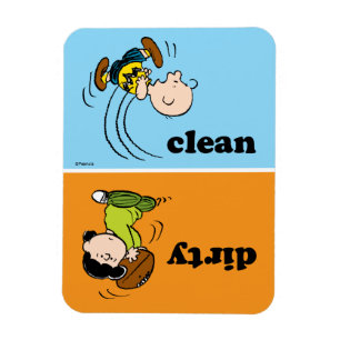 Charlie & Lucy Football   Clean & Dirty Dishwasher Magnet