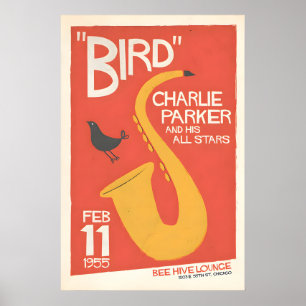 Charlie Parker at the Bee Hive, Original Print