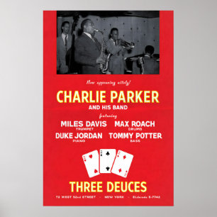 Charlie Parker - Miles Davis jazz poster - Three
