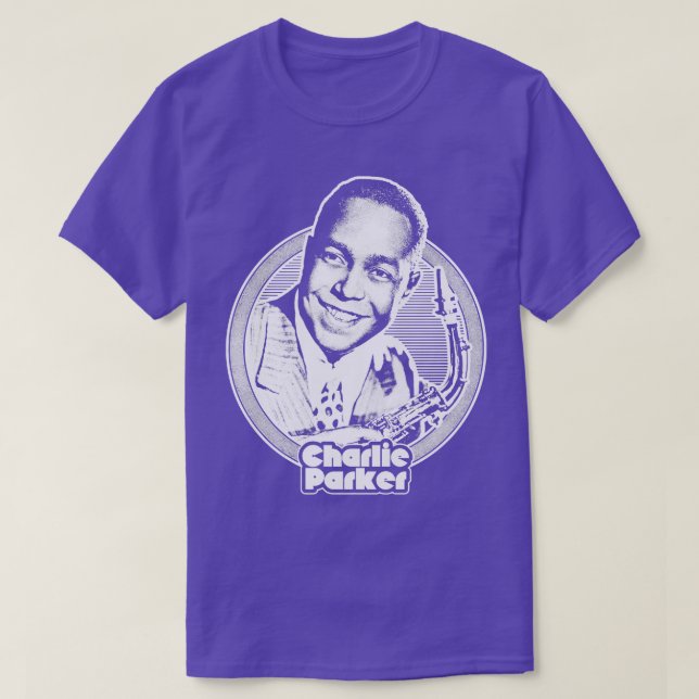 Charlie Parker Retro Jazz Music Fan Design T-Shirt (Design Front)