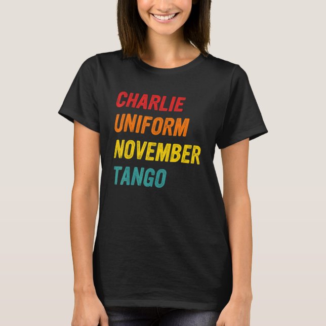 Charlie Uniform November Tango Apparel T-Shirt (Front)
