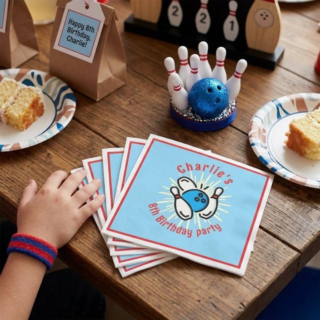 Charlie's 8th Birthday Bowling Party Napkins (Creator Uploaded)