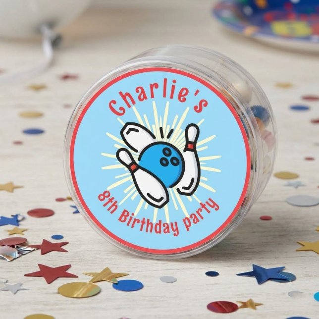 Charlie's 8th Birthday Bowling Party Sticker (Creator Uploaded)