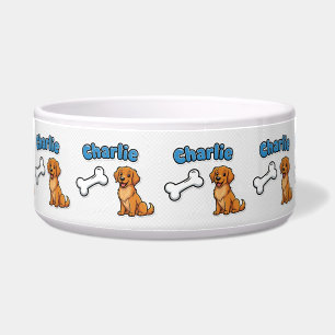 Charlie's Golden Retriever Personalised Dog Bowl