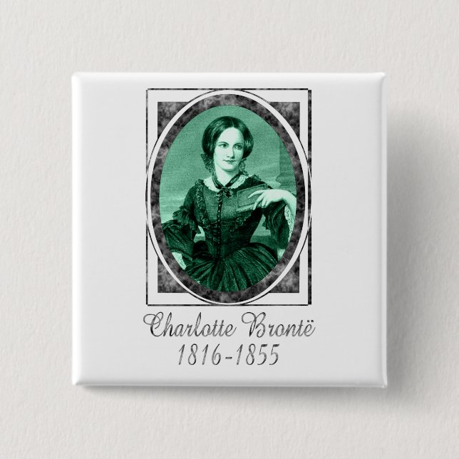 Charlotte Brontë 15 Cm Square Badge (Front)