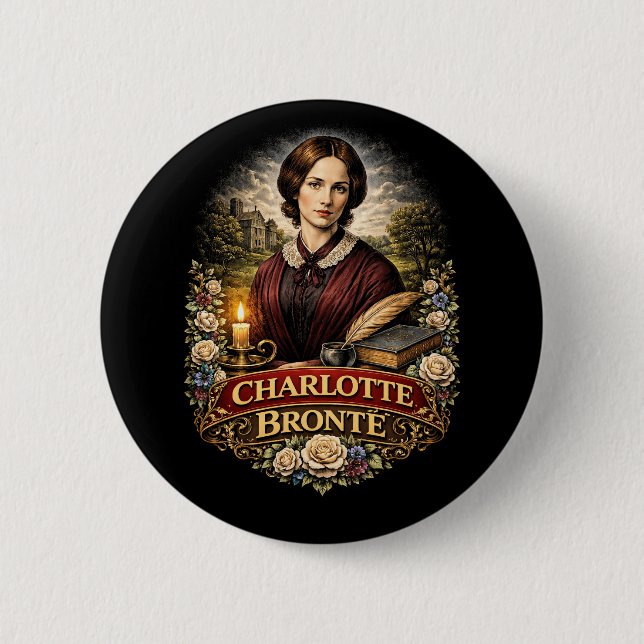 Charlotte Brontë 6 Cm Round Badge (Front)