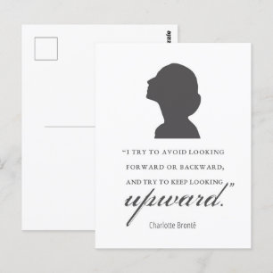 Charlotte Bronte - Keep Looking Upward - White Postcard