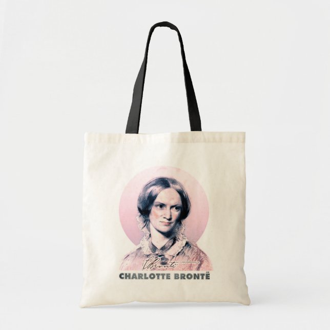Charlotte Bronte Pink Richmond Painting Portrait Tote Bag (Front)