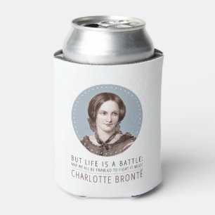Charlotte Bronte Portrait and Quote Can Cooler