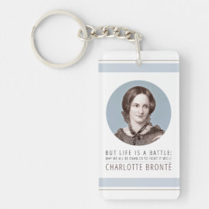 Charlotte Bronte Portrait and Quote Key Ring