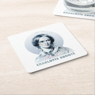 Charlotte Bronte Richmond Painting Portrait Square Paper Coaster