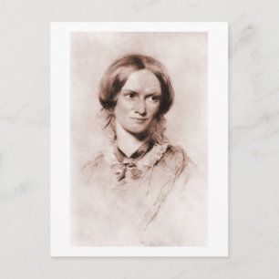 Charlotte Brontë sepia portrait by George Richmond Postcard