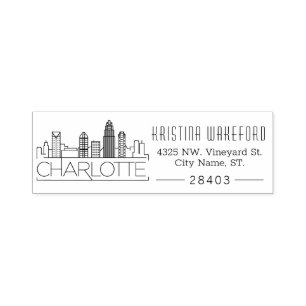 Charlotte City   Custom Address Self-inking Stamp