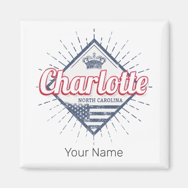 Charlotte City North Carolina United States USA Magnet (Front)