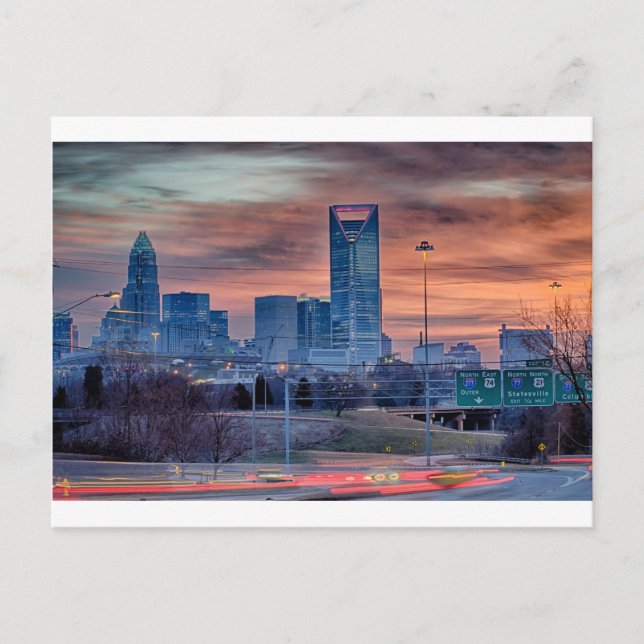 charlotte city skyline postcard (Front)